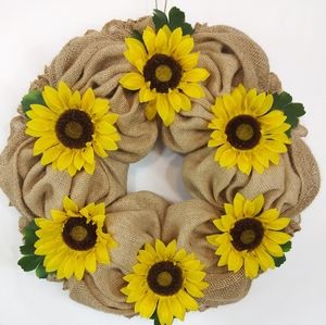 Sunflower Burlap Wreath